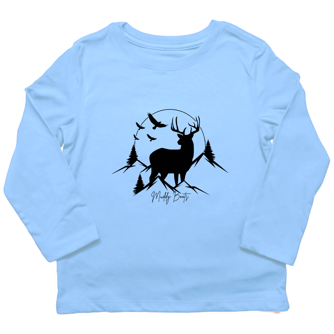 Mountain Deer Toddler Long Sleeve Tee - Muddy Boots Clothing - Long Sleeve Tee