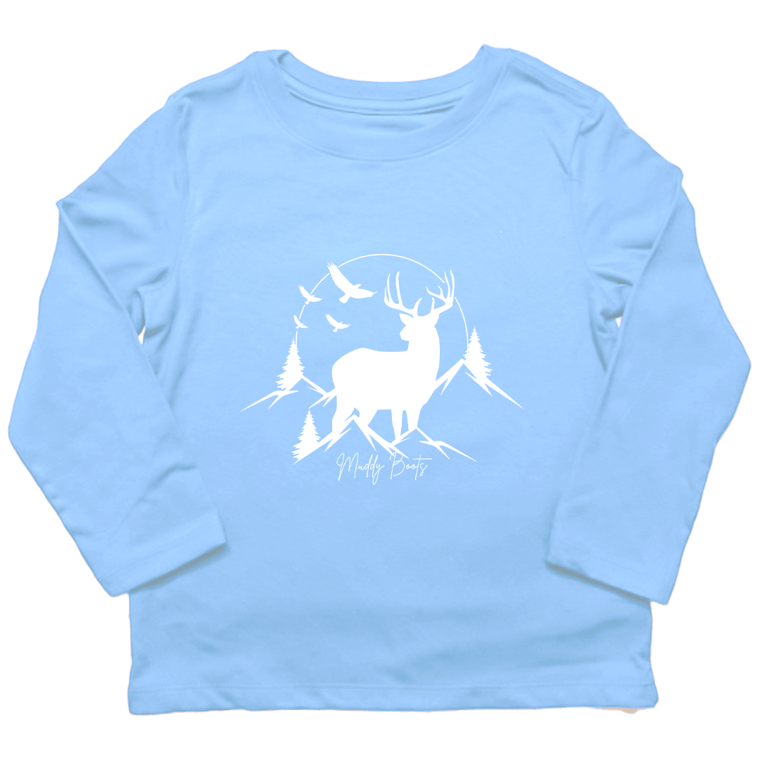 Mountain Deer Toddler Long Sleeve Tee - Muddy Boots Clothing - Long Sleeve Tee