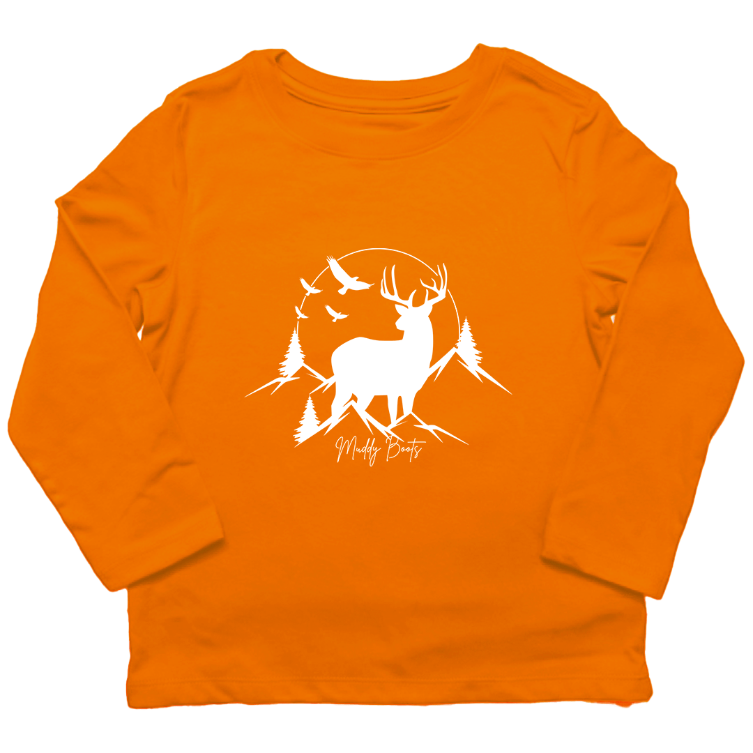 Mountain Deer Toddler Long Sleeve Tee - Muddy Boots Clothing - Long Sleeve Tee