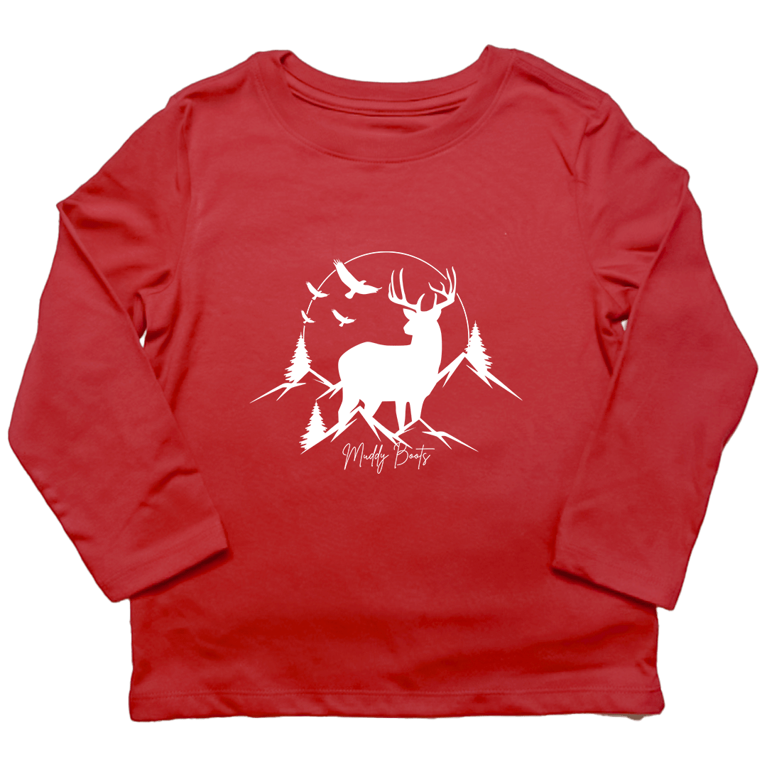 Mountain Deer Toddler Long Sleeve Tee - Muddy Boots Clothing - Long Sleeve Tee