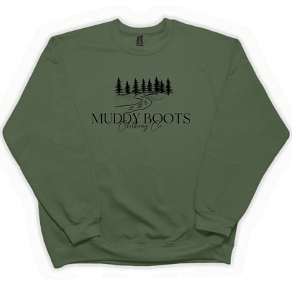 Muddy Boots Adult Crew Neck Sweatshirt - Muddy Boots Clothing - Crew Neck Sweatshirt