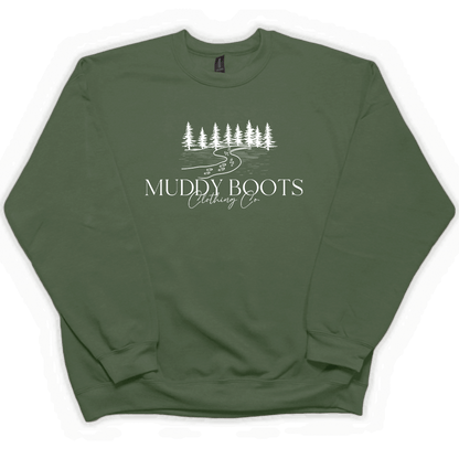 Muddy Boots Adult Crew Neck Sweatshirt - Muddy Boots Clothing - Crew Neck Sweatshirt
