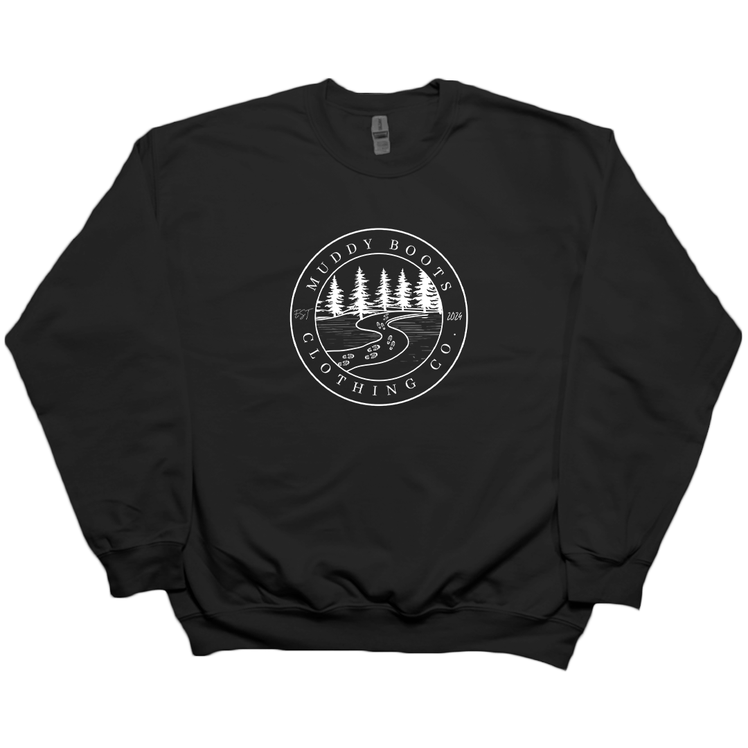 Muddy Trails Adult Crew Neck Sweatshirt - Muddy Boots Clothing - Crew Neck Sweatshirt
