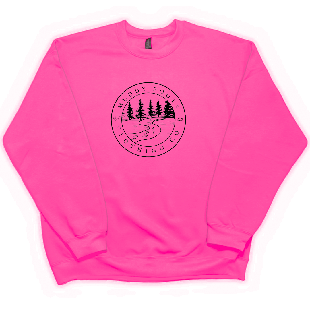 Muddy Trails Adult Crew Neck Sweatshirt - Muddy Boots Clothing - Crew Neck Sweatshirt