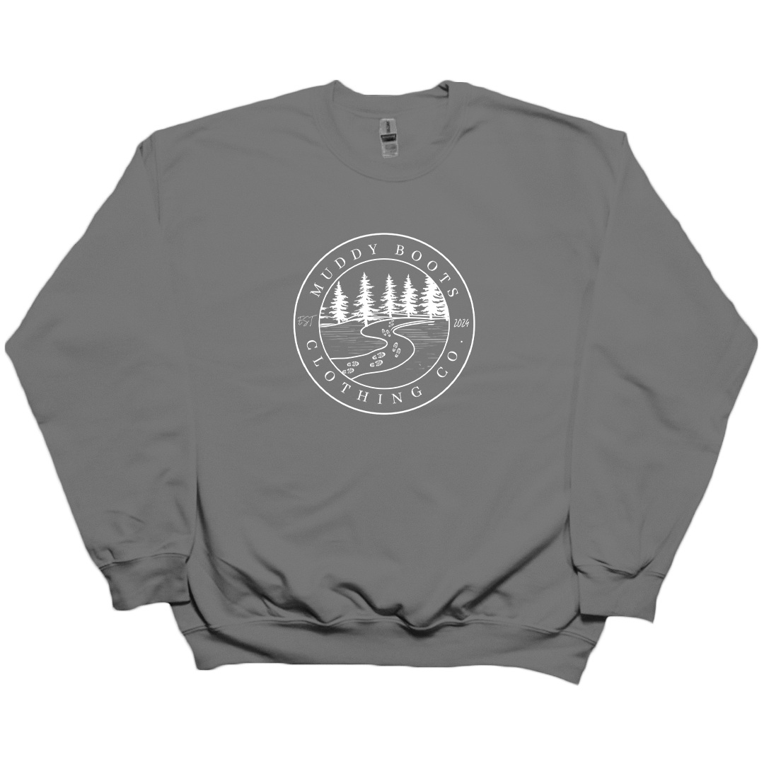 Muddy Trails Adult Crew Neck Sweatshirt - Muddy Boots Clothing - Crew Neck Sweatshirt
