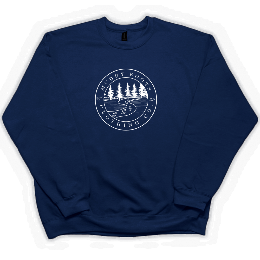 Muddy Trails Adult Crew Neck Sweatshirt - Muddy Boots Clothing - Crew Neck Sweatshirt