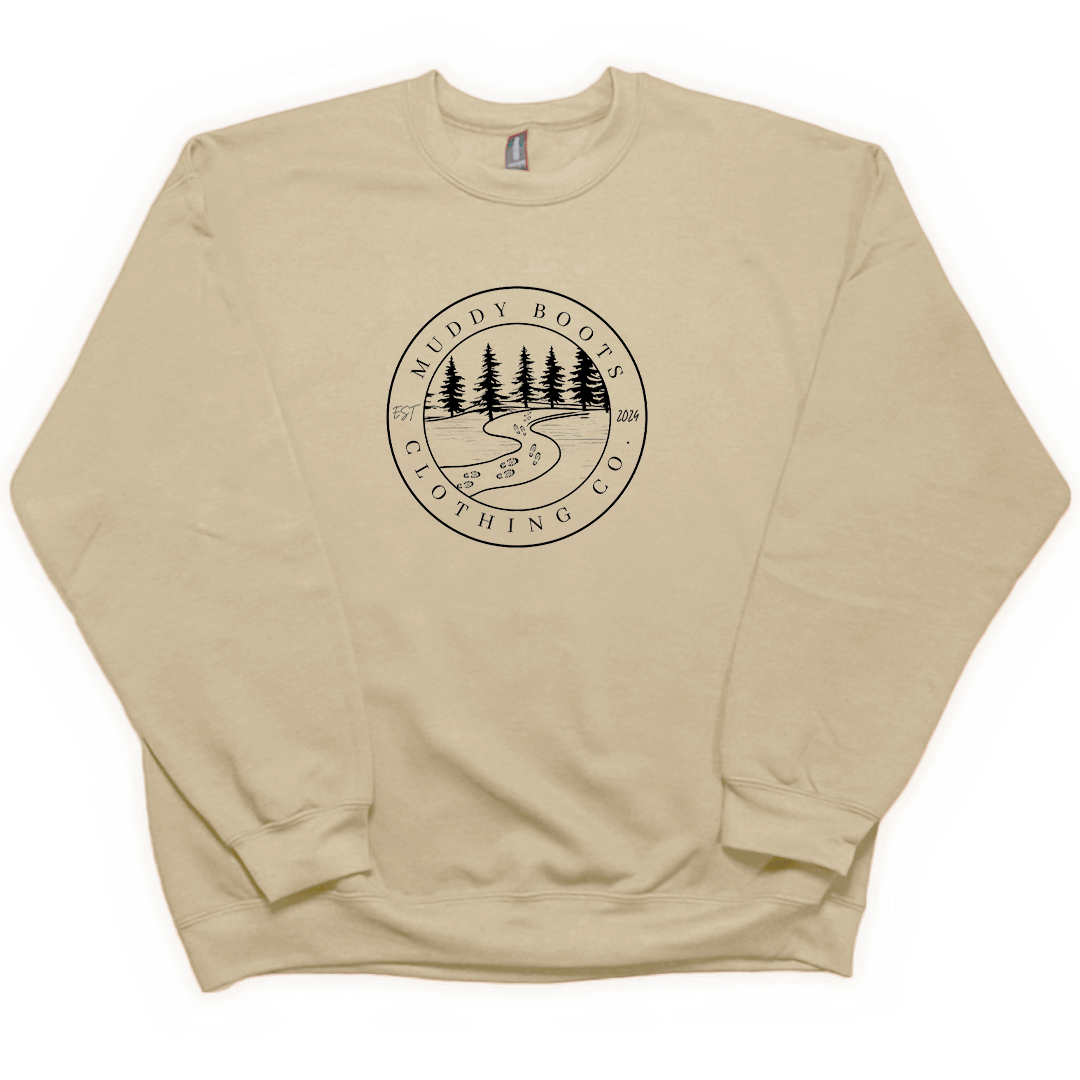 Muddy Trails Adult Crew Neck Sweatshirt - Muddy Boots Clothing - Crew Neck Sweatshirt