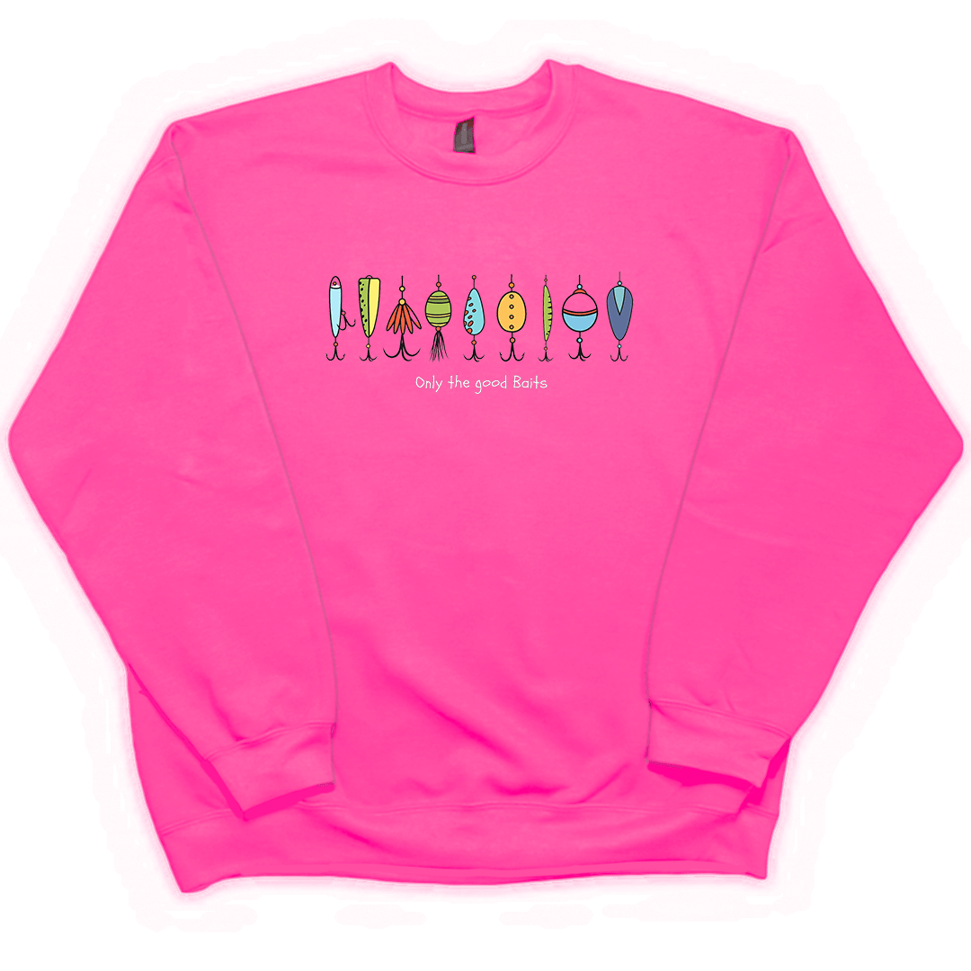 Only The Good Baits Adult Crew Neck Sweatshirt - Muddy Boots Clothing - Crew Neck Sweatshirt