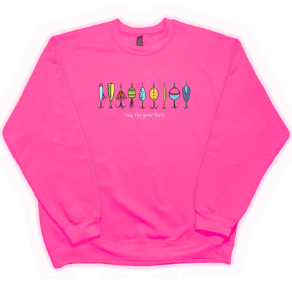Only The Good Baits Adult Crew Neck Sweatshirt - Muddy Boots Clothing - Crew Neck Sweatshirt