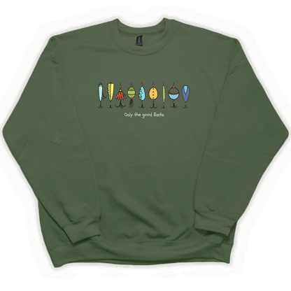 Only The Good Baits Adult Crew Neck Sweatshirt - Muddy Boots Clothing - Crew Neck Sweatshirt