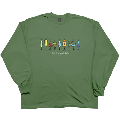 Only The Good Baits Adult Long Sleeve Tee - Muddy Boots Clothing - Long Sleeve Tee