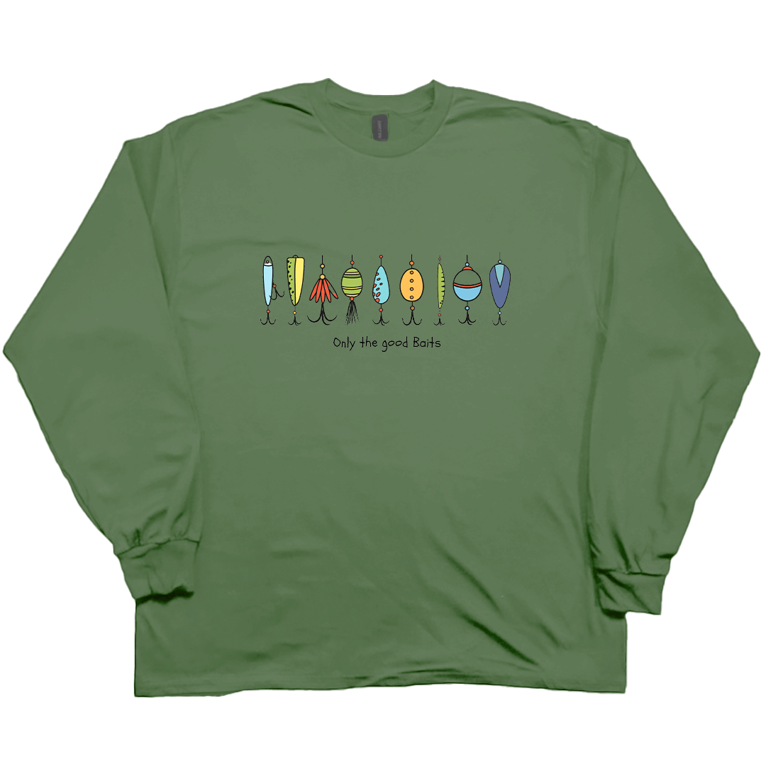 Only The Good Baits Adult Long Sleeve Tee - Muddy Boots Clothing - Long Sleeve Tee