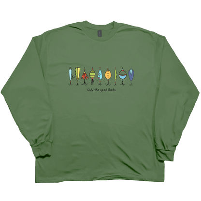 Only The Good Baits Adult Long Sleeve Tee - Muddy Boots Clothing - Long Sleeve Tee