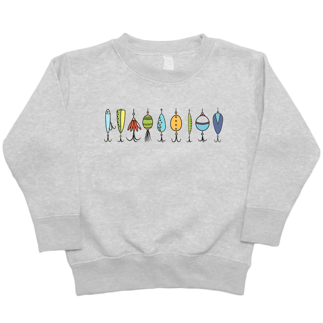 Only The Good Baits Kids Crew Neck Sweatshirt - Muddy Boots Clothing - Crew Neck Sweatshirt