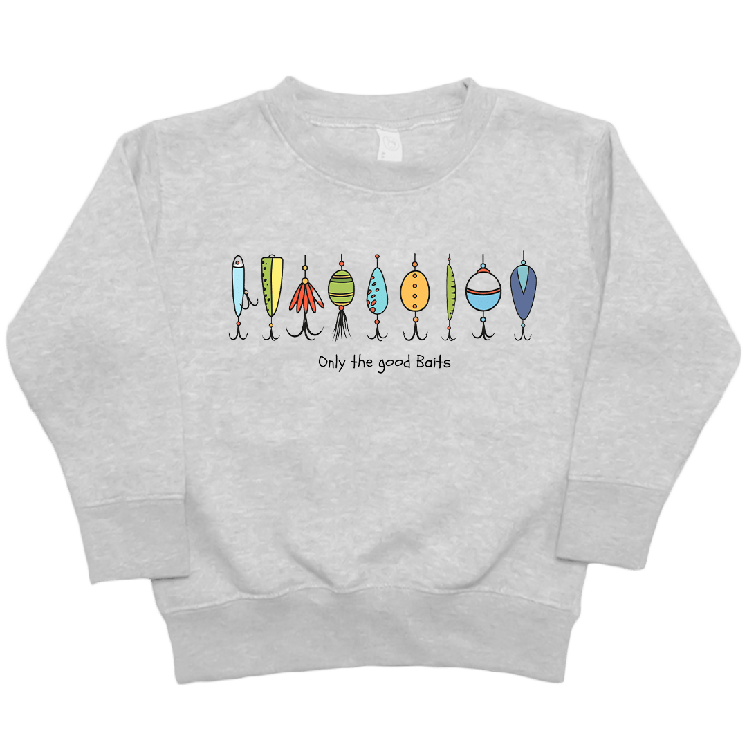Only The Good Baits Kids Crew Neck Sweatshirt - Muddy Boots Clothing - Crew Neck Sweatshirt