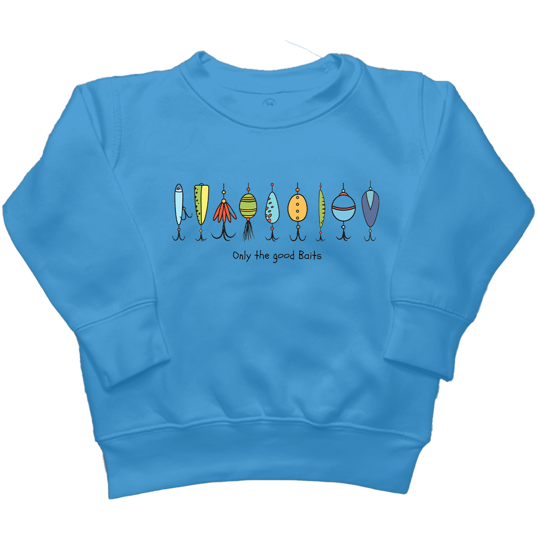 Only The Good Baits Kids Crew Neck Sweatshirt - Muddy Boots Clothing - Crew Neck Sweatshirt