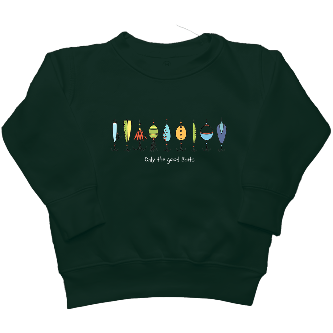 Only The Good Baits Kids Crew Neck Sweatshirt - Muddy Boots Clothing - Crew Neck Sweatshirt