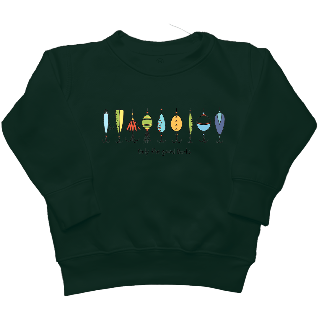 Only The Good Baits Kids Crew Neck Sweatshirt - Muddy Boots Clothing - Crew Neck Sweatshirt