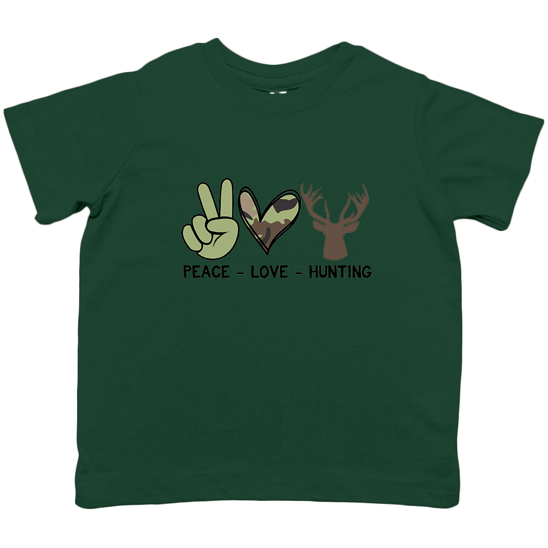 Peace Love Hunting Toddler Tee - Muddy Boots Clothing - T-Shirt
