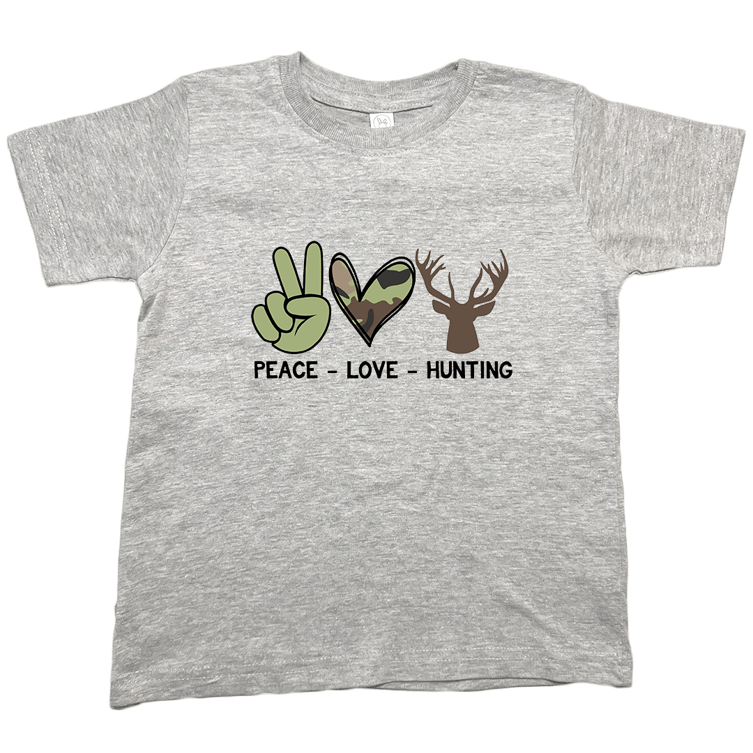 Peace Love Hunting Toddler Tee - Muddy Boots Clothing - T-Shirt