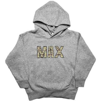 Personalized Camo Name Toddler Hoodie - Muddy Boots Clothing - Hoodie