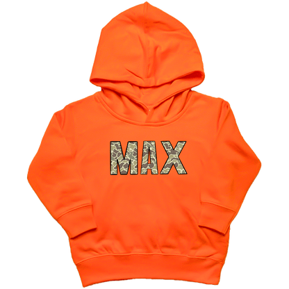 Personalized Camo Name Toddler Hoodie - Muddy Boots Clothing - Hoodie