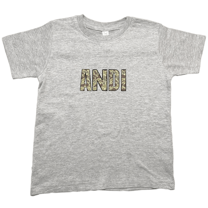 Personalized Camo Name Toddler Tee - Muddy Boots Clothing - T-Shirt