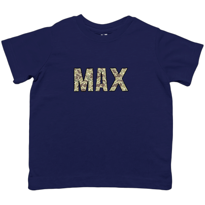 Personalized Camo Name Toddler Tee - Muddy Boots Clothing - T-Shirt