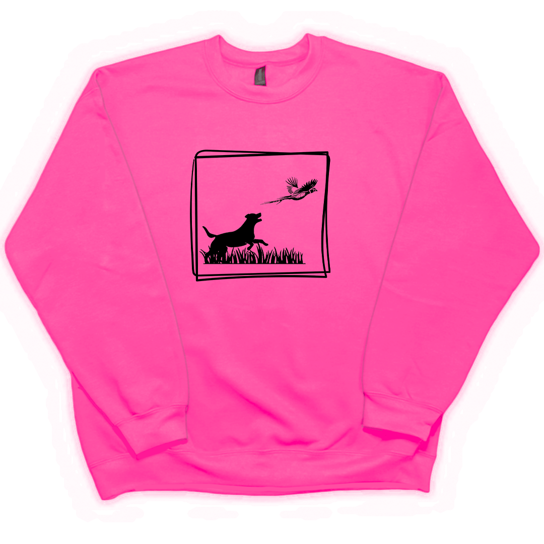 Pheasant Flush Adult Crew Neck Sweatshirt - Muddy Boots Clothing - Crew Neck Sweatshirt