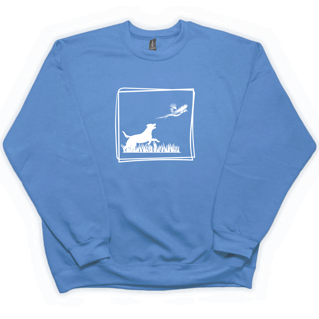 Pheasant Flush Adult Crew Neck Sweatshirt - Muddy Boots Clothing - Crew Neck Sweatshirt