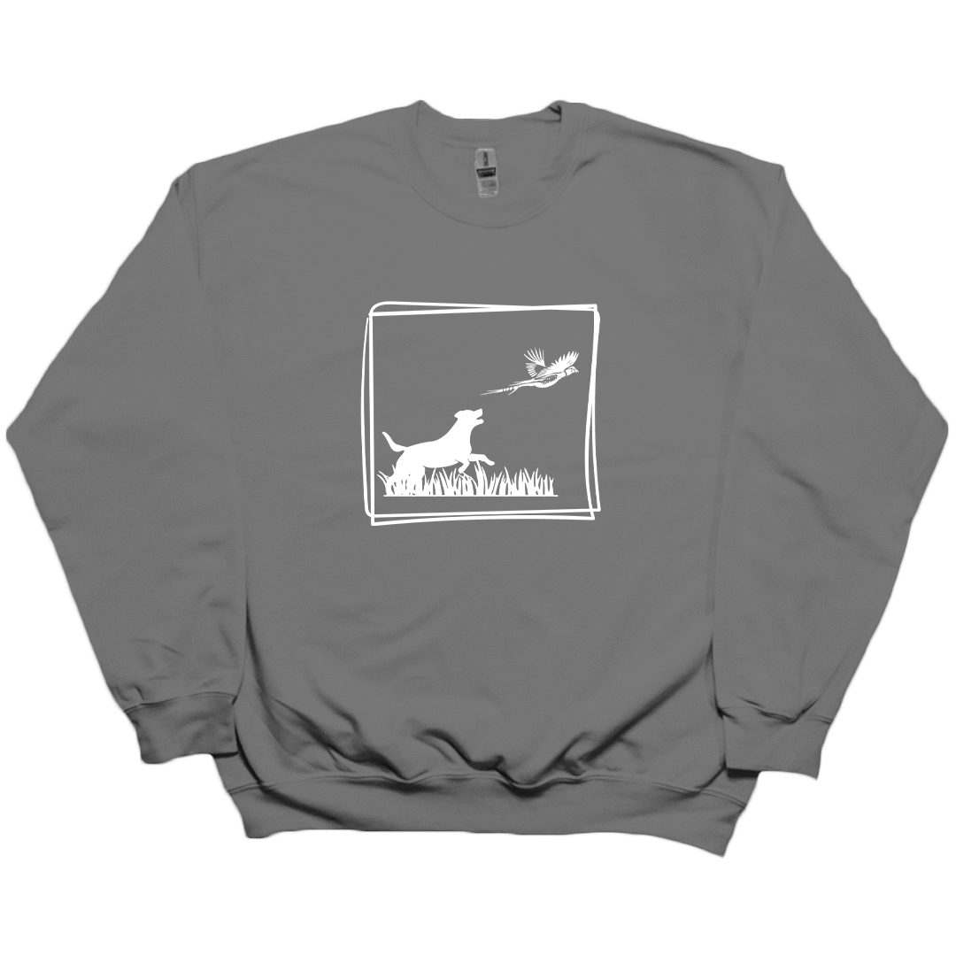 Pheasant Flush Adult Crew Neck Sweatshirt - Muddy Boots Clothing - Crew Neck Sweatshirt