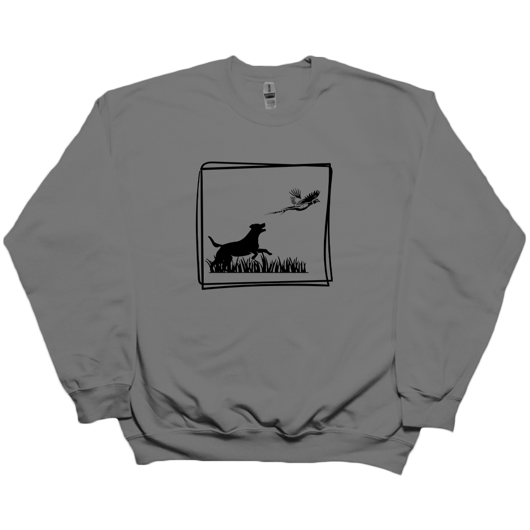 Pheasant Flush Adult Crew Neck Sweatshirt - Muddy Boots Clothing - Crew Neck Sweatshirt