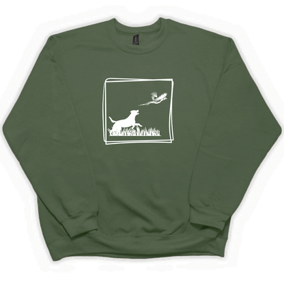 Pheasant Flush Adult Crew Neck Sweatshirt - Muddy Boots Clothing - Crew Neck Sweatshirt