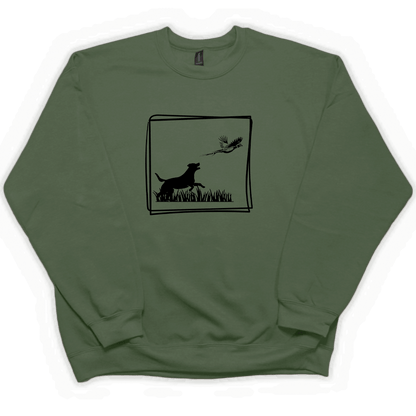 Pheasant Flush Adult Crew Neck Sweatshirt - Muddy Boots Clothing - Crew Neck Sweatshirt