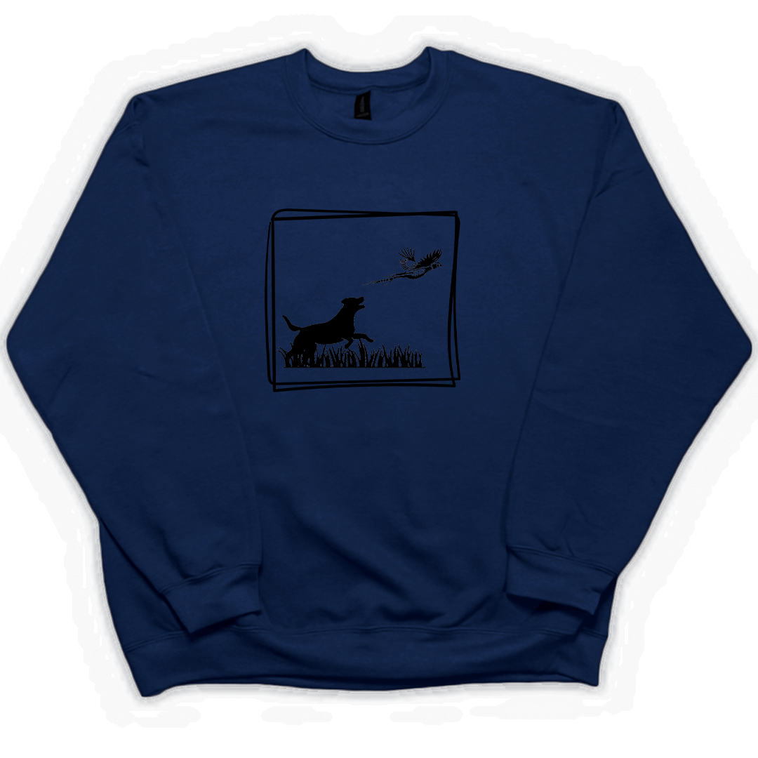 Pheasant Flush Adult Crew Neck Sweatshirt - Muddy Boots Clothing - Crew Neck Sweatshirt