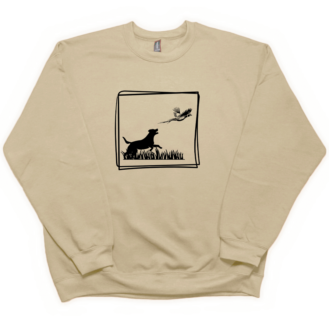 Pheasant Flush Adult Crew Neck Sweatshirt - Muddy Boots Clothing - Crew Neck Sweatshirt