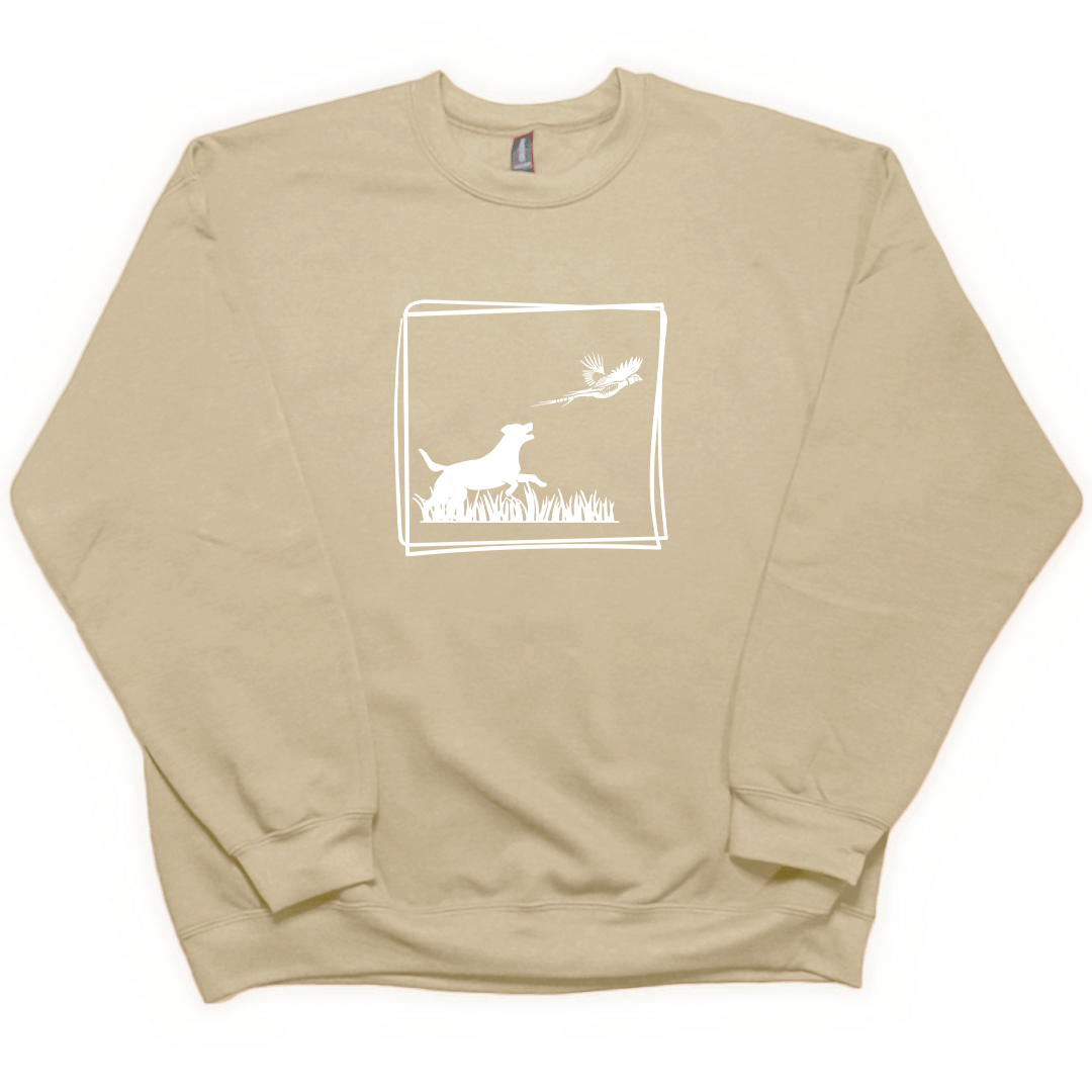 Pheasant Flush Adult Crew Neck Sweatshirt - Muddy Boots Clothing - Crew Neck Sweatshirt