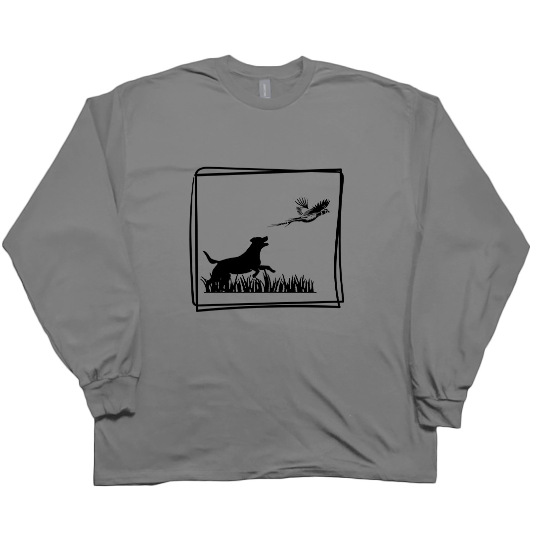 Pheasant Flush Adult Long Sleeve Tee - Muddy Boots Clothing - Long Sleeve Tee