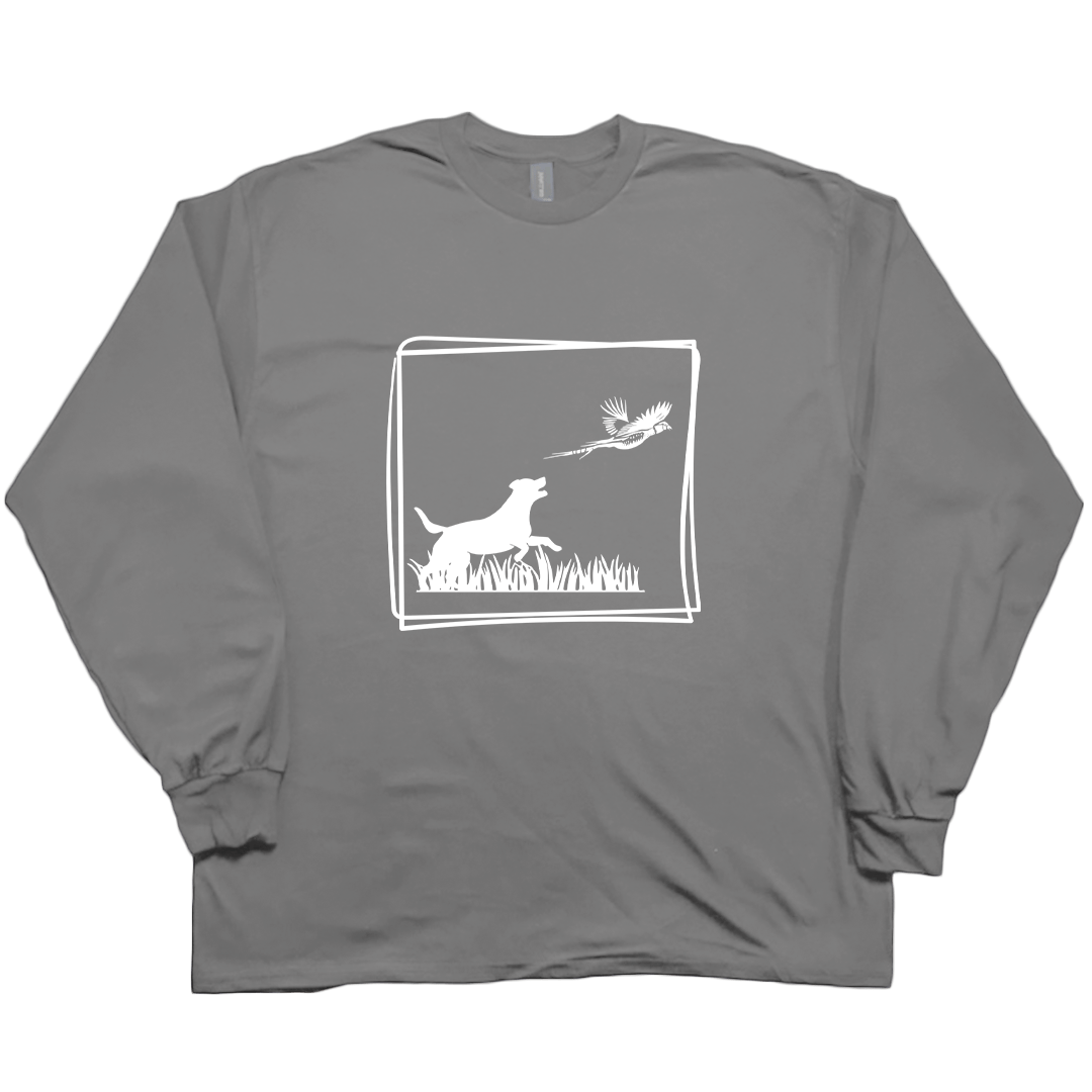 Pheasant Flush Adult Long Sleeve Tee - Muddy Boots Clothing - Long Sleeve Tee