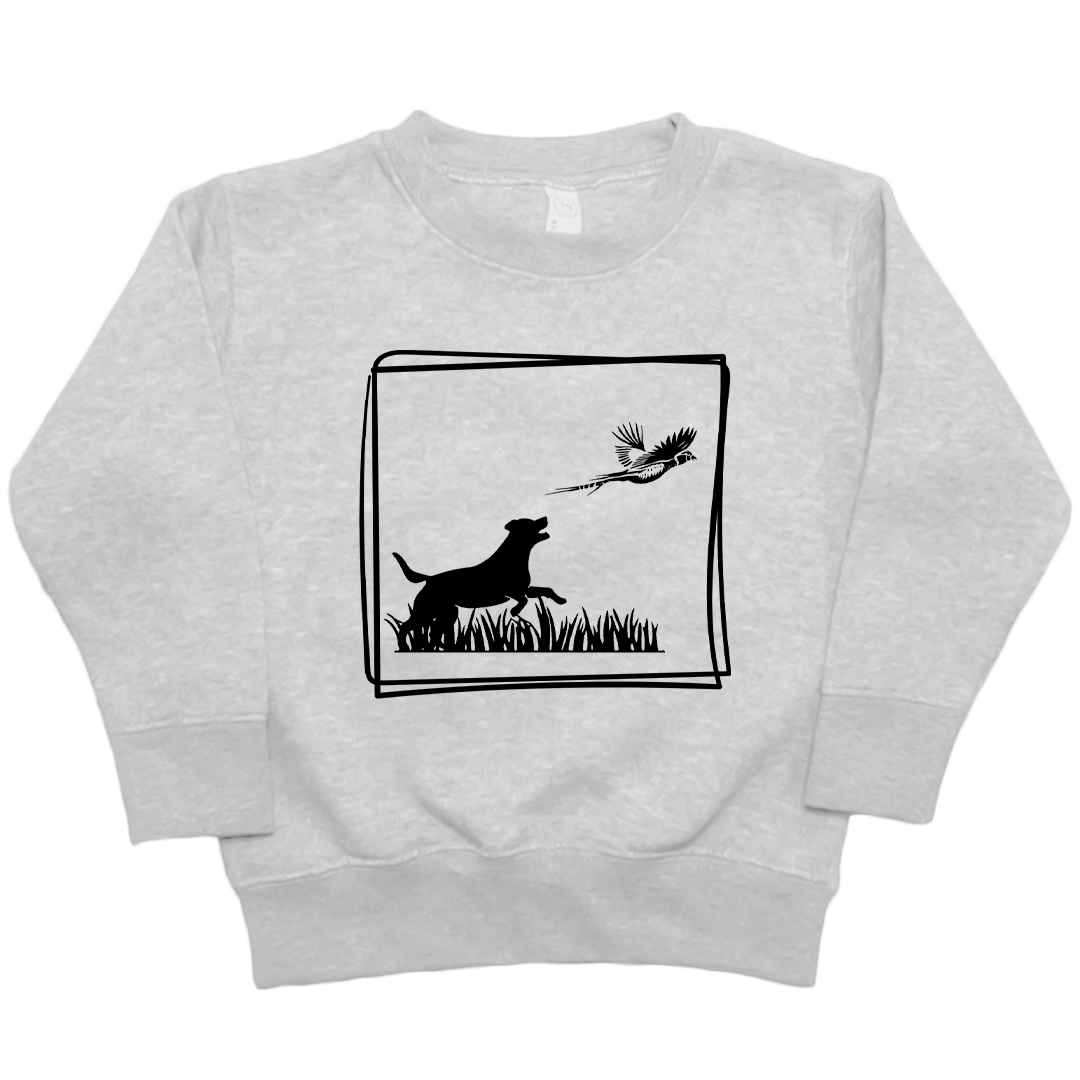 Pheasant Flush Kids Crew Neck Sweatshirt - Muddy Boots Clothing - Crew Neck Sweatshirt