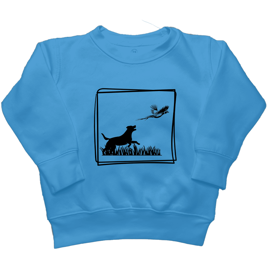 Pheasant Flush Kids Crew Neck Sweatshirt - Muddy Boots Clothing - Crew Neck Sweatshirt