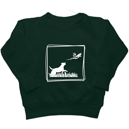 Pheasant Flush Kids Crew Neck Sweatshirt - Muddy Boots Clothing - Crew Neck Sweatshirt