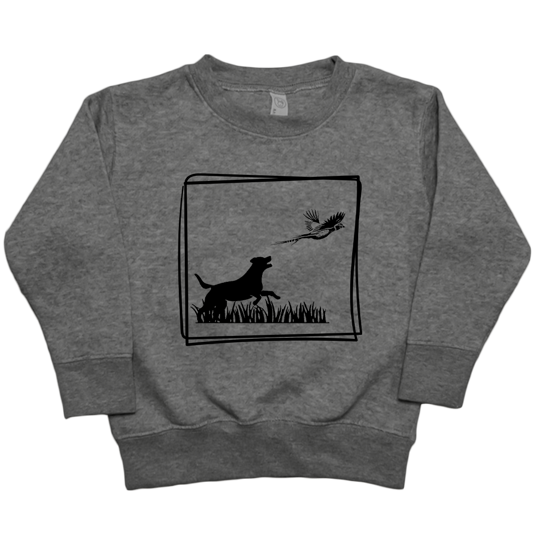 Pheasant Flush Toddler Crew Neck Sweatshirt - Muddy Boots Clothing - Crew Neck Sweatshirt