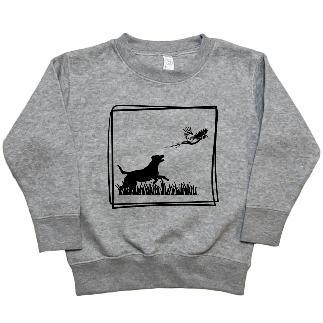 Pheasant Flush Toddler Crew Neck Sweatshirt - Muddy Boots Clothing - Crew Neck Sweatshirt