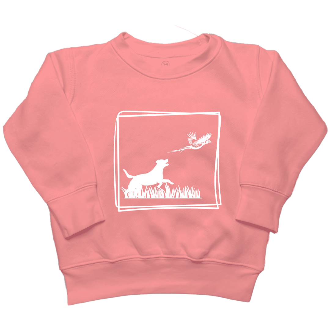 Pheasant Flush Toddler Crew Neck Sweatshirt - Muddy Boots Clothing - Crew Neck Sweatshirt