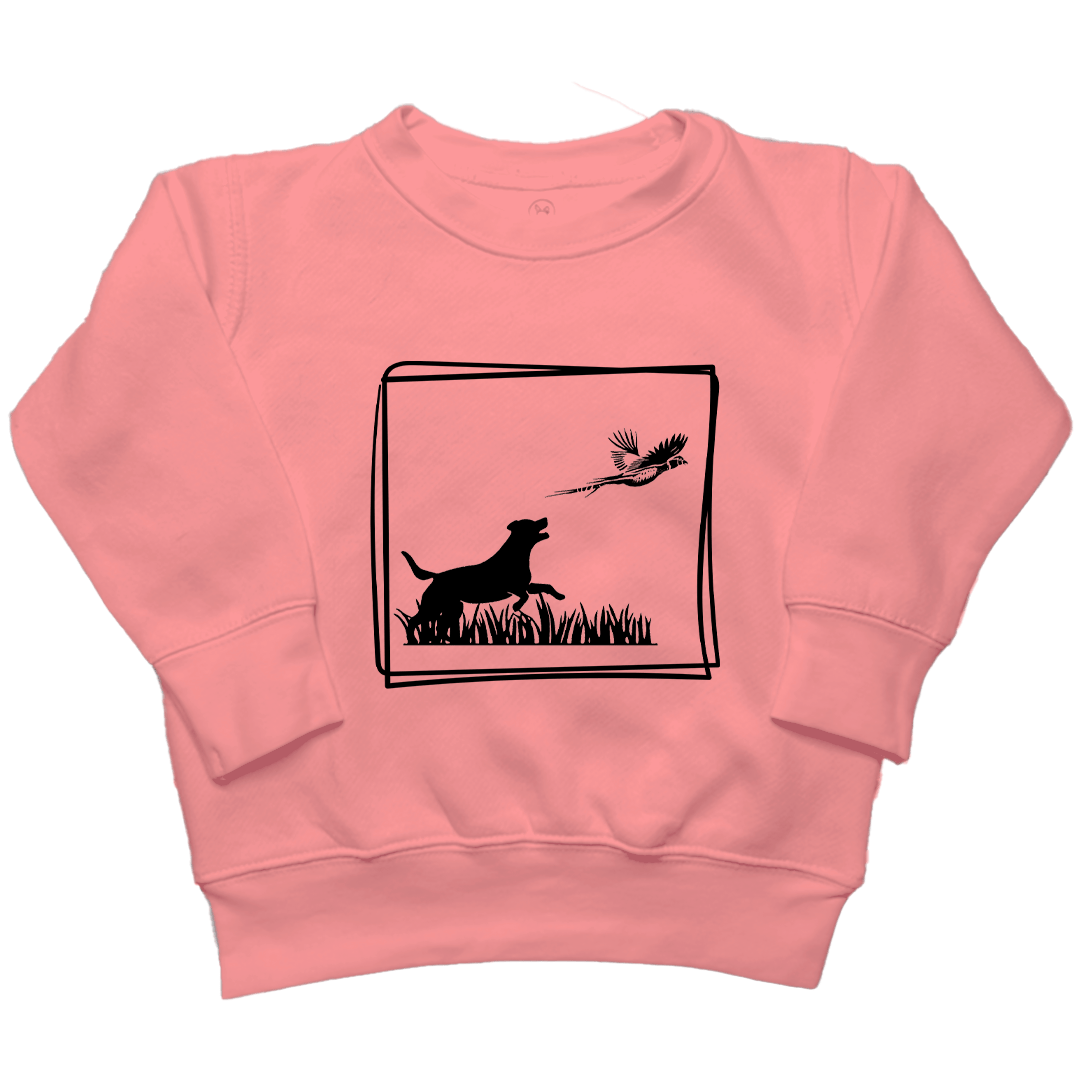 Pheasant Flush Toddler Crew Neck Sweatshirt - Muddy Boots Clothing - Crew Neck Sweatshirt
