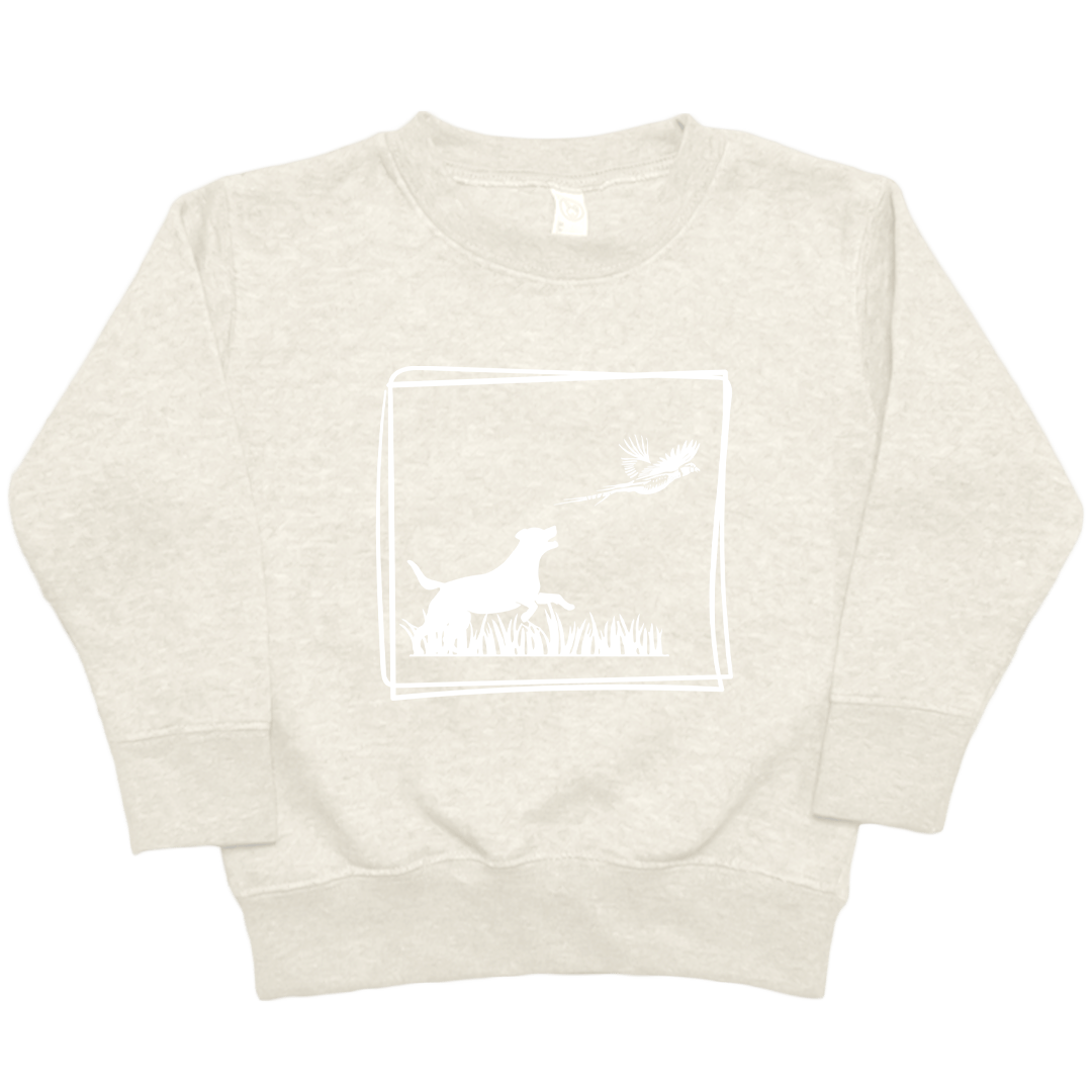 Pheasant Flush Toddler Crew Neck Sweatshirt - Muddy Boots Clothing - Crew Neck Sweatshirt