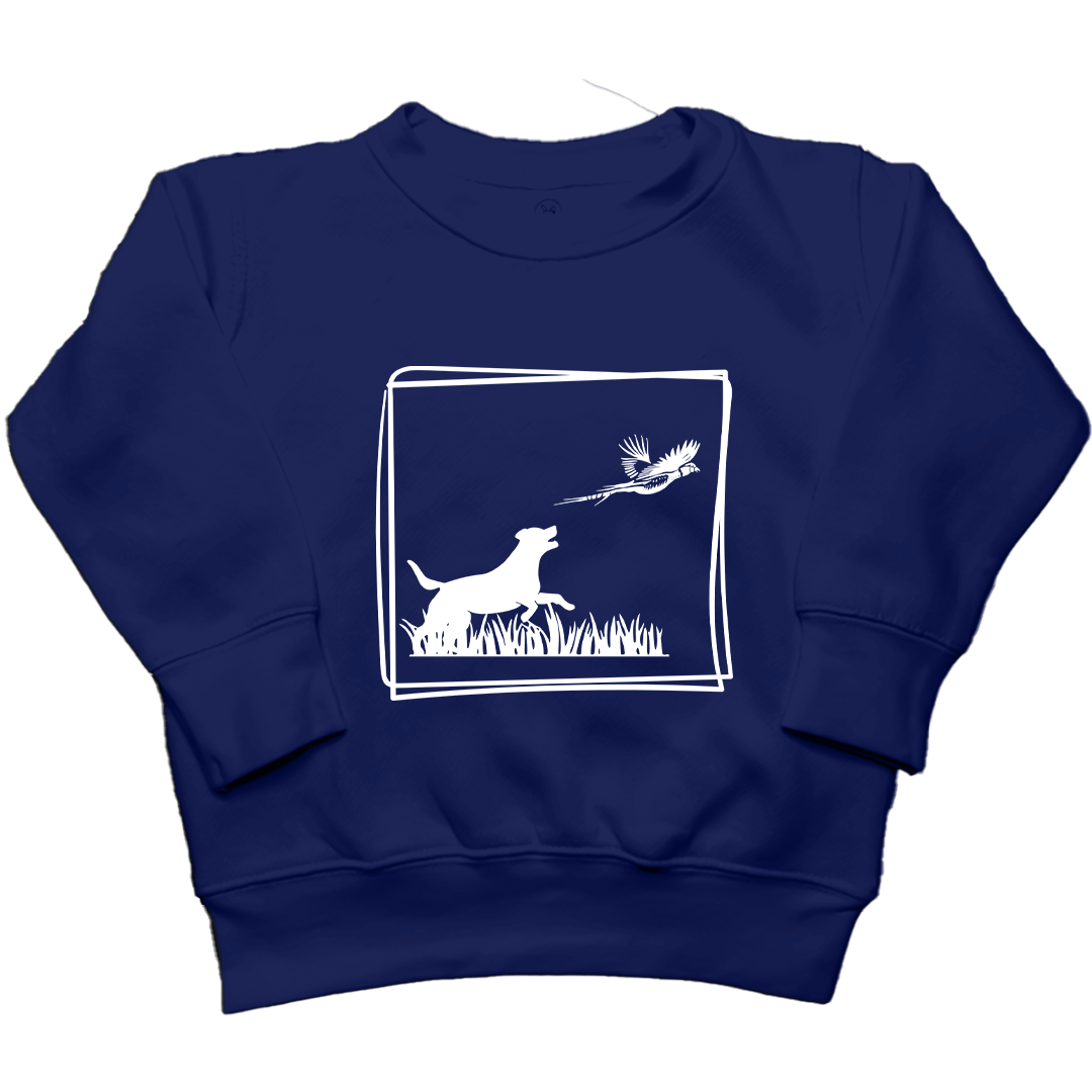 Pheasant Flush Toddler Crew Neck Sweatshirt - Muddy Boots Clothing - Crew Neck Sweatshirt