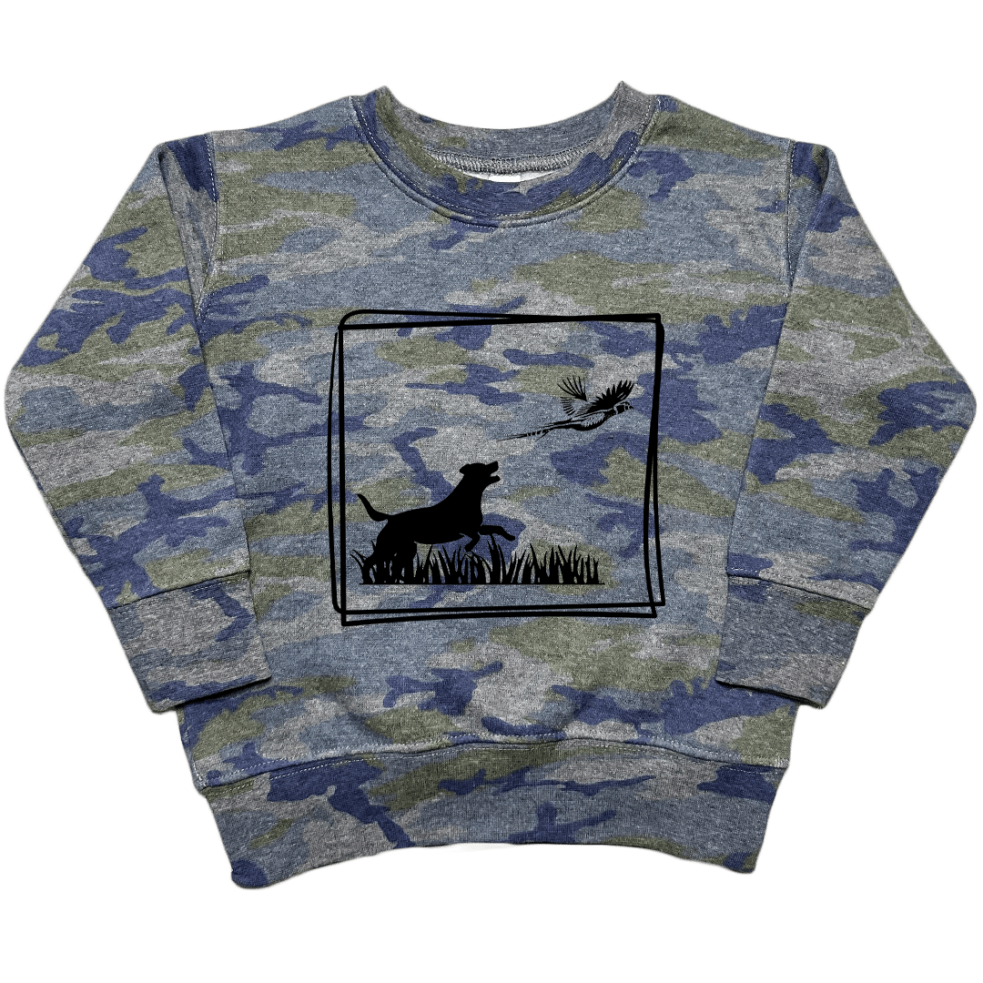 Pheasant Flush Toddler Crew Neck Sweatshirt - Muddy Boots Clothing - Crew Neck Sweatshirt