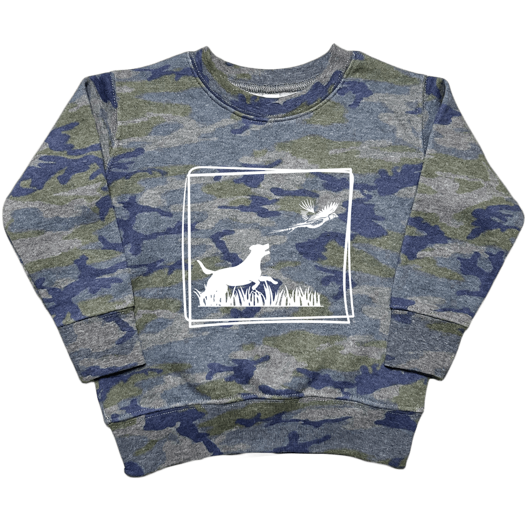 Pheasant Flush Toddler Crew Neck Sweatshirt - Muddy Boots Clothing - Crew Neck Sweatshirt